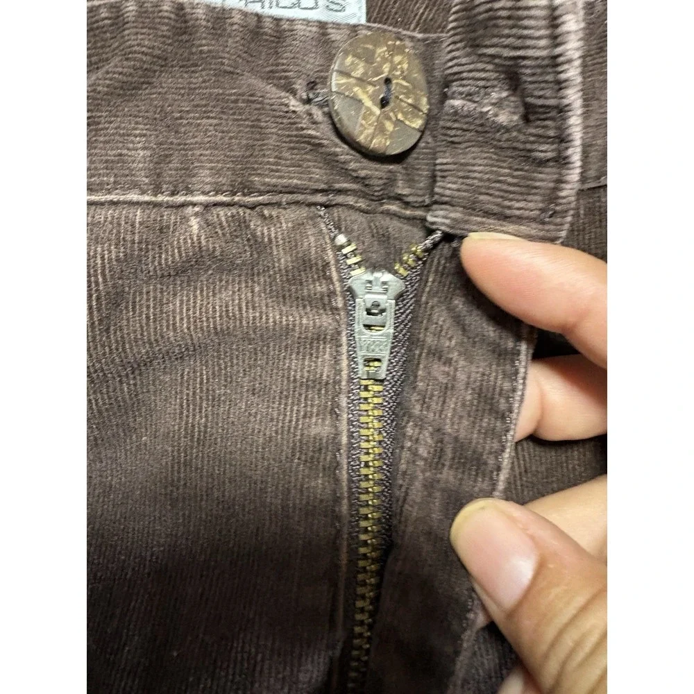 Chicos Corduroy Pants Women 2.5/14 Short Brown Mid-Rise Bootcut Pockets‎ 90's